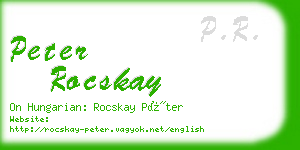 peter rocskay business card